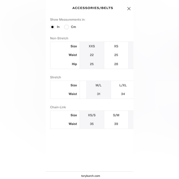 Tory Burch belt size xs 1" MILLER REVERSIBLE BELT - Picture 6 of 6